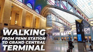 Walking NYC  Penn Station to Times Square amp Grand Central Terminal July 2021 [upl. by Blaise518]