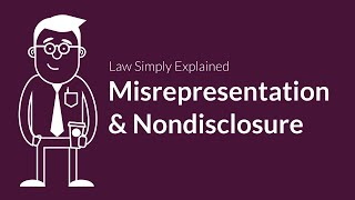 Misrepresentation and Nondisclosure  Contracts  Defenses amp Excuses [upl. by Paulina163]