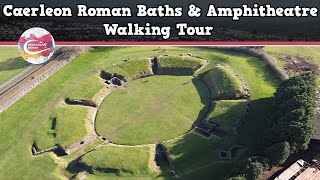 CAERLEON ROMAN BATHS amp AMPHITHEATRE WALES  Walking Tour  Pinned on Places [upl. by Enert]