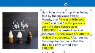 How to apply misrepresentation Liam cupcake scenario [upl. by Manvel]