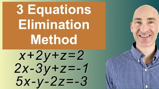 Solving Systems of 3 Equations Elimination [upl. by Baker]